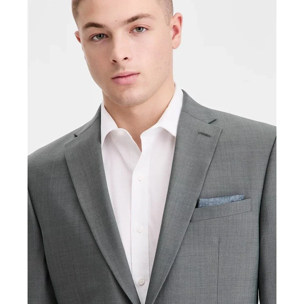 $625 NEW BAR III MENS 46R SOLID GREEN SLIM 2 PIECE SUIT WITH DRESS PANTS 30X30